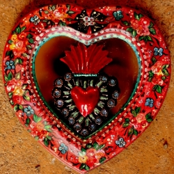 Decorative Mexican Sacred Heart Mirror