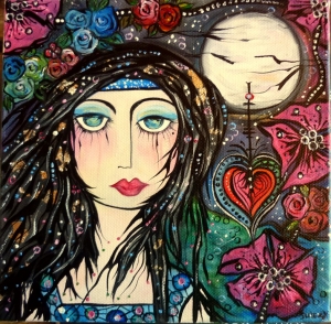 Sacred is She Under Moon and Stars